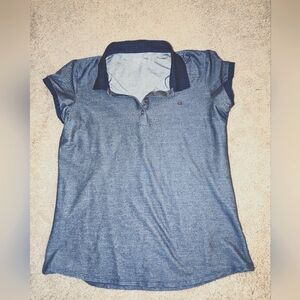 Women's Calvin Klein Polo Shirt -Navy Blue - Size L